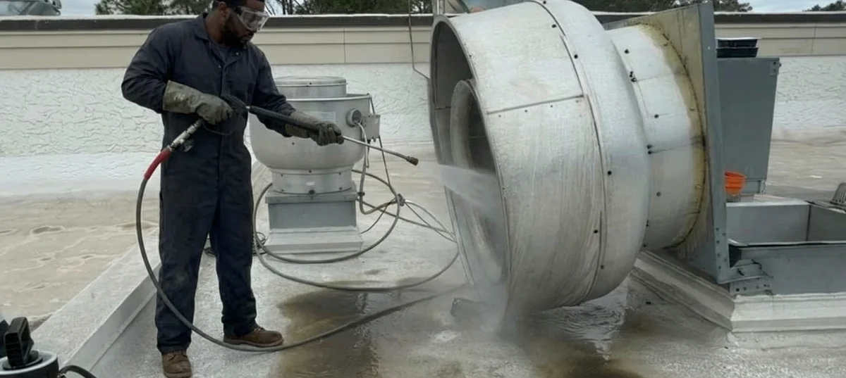 Indianapolis Hood Cleaning technician at work